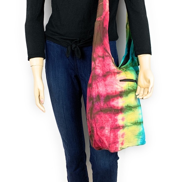Tie Dye Handmade Heavy Cotton Sling Bag - Picture 3 of 4